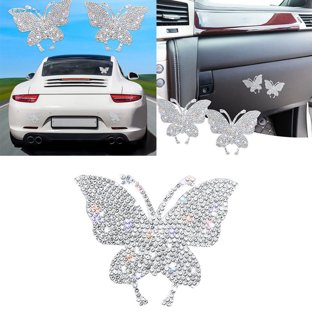 4Pcs Our car stickers are made of sparkling rhinestone material to give your a unique look