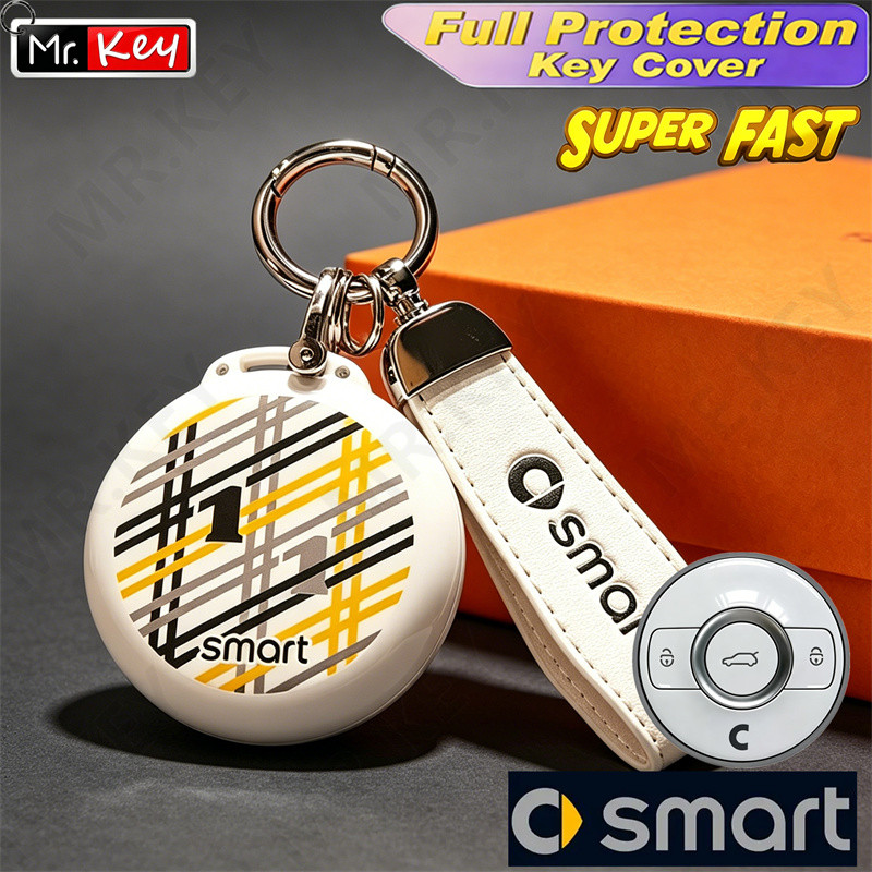 [Mr.Key] Capa De Chave Para 2026 Smart Fortwo Sprite # 1 3 , Chaveiro Protetor De Com Padrão MOLLY