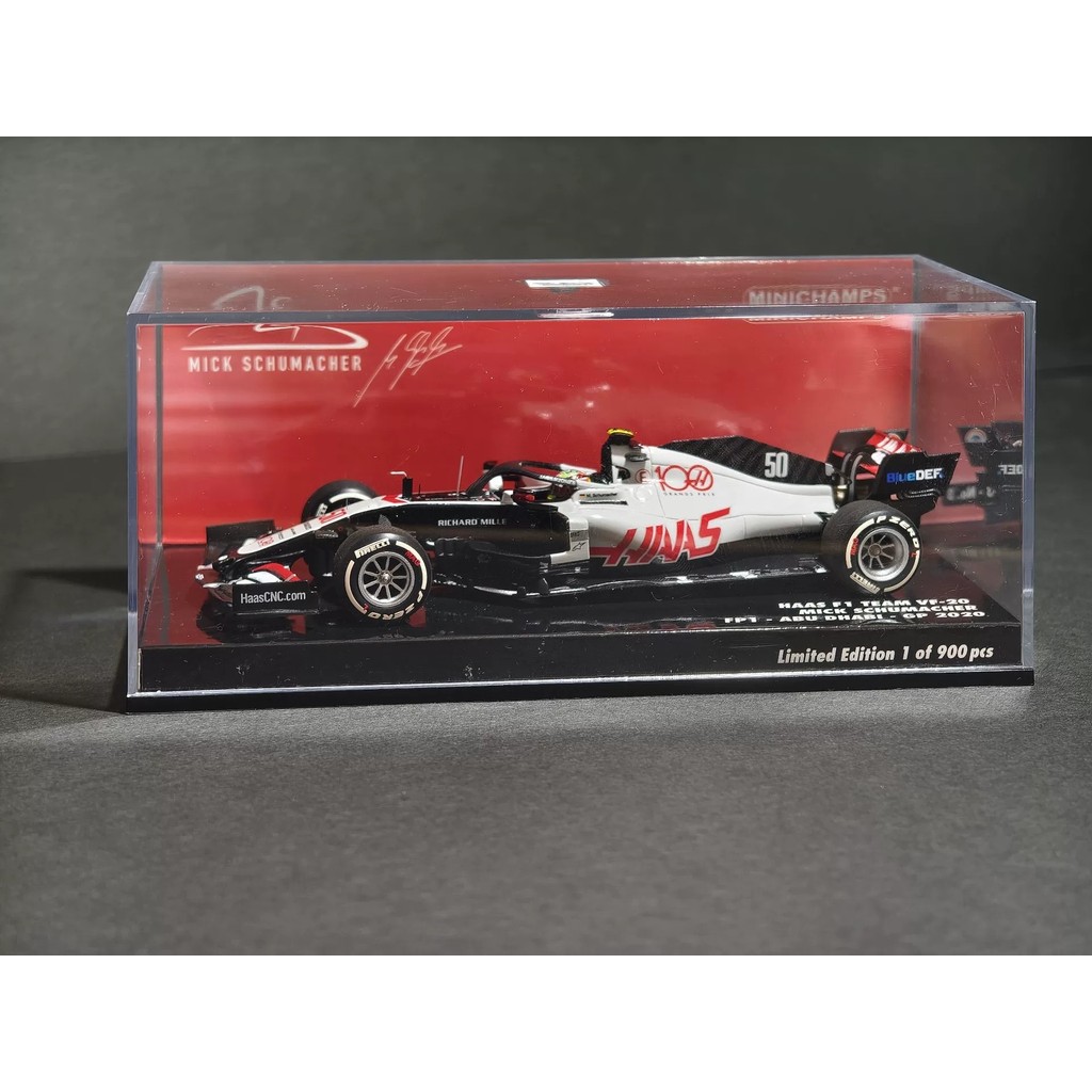 1/43 MINICHAMPS Haas F1 VF-20 Mick Schumacher Abu Dhabi, limitado a 900 conjuntos, com caixa Original, caixa de exibição