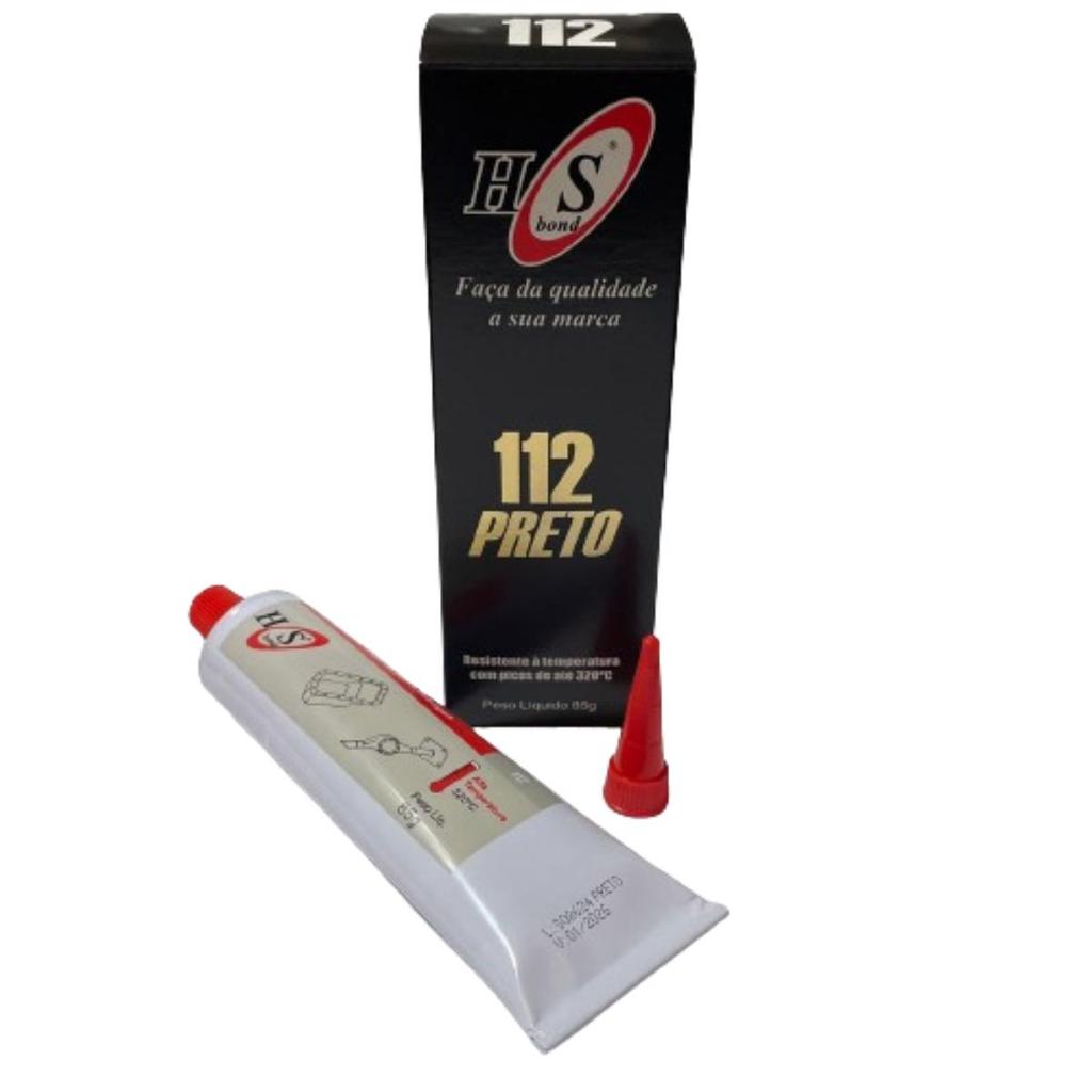 SILICONE NEUTRO DE ALTA TEMPERATURA PRETO HS BOND 85GR HS Bond 4139