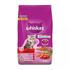 Ração para Gatos Whiskas Filhote Carne e Leite 500g