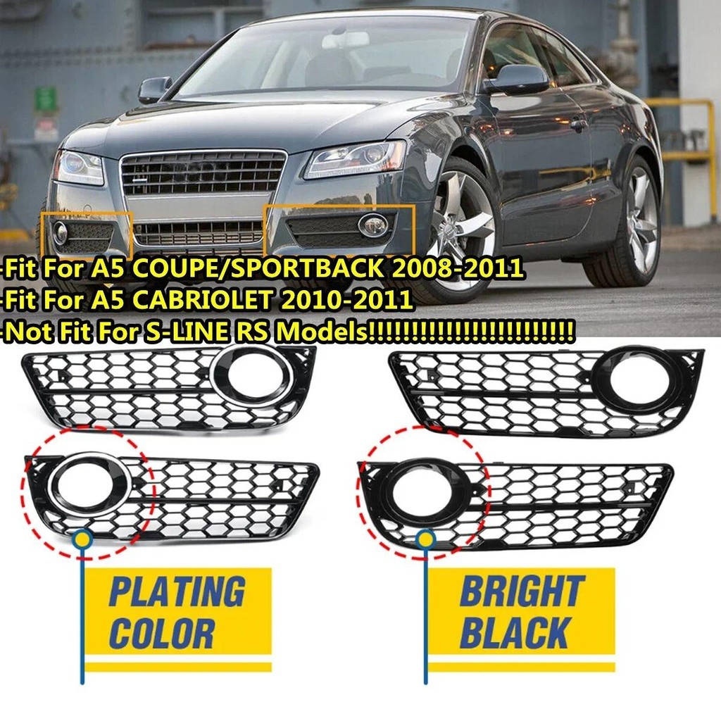 Capa De Luz De Nevoeiro Para Audi A5 Coupe/Sportback 2008-11 Cabriolet 2010-2011 Amortecedor Dianteiro Do Carro Grade Gr