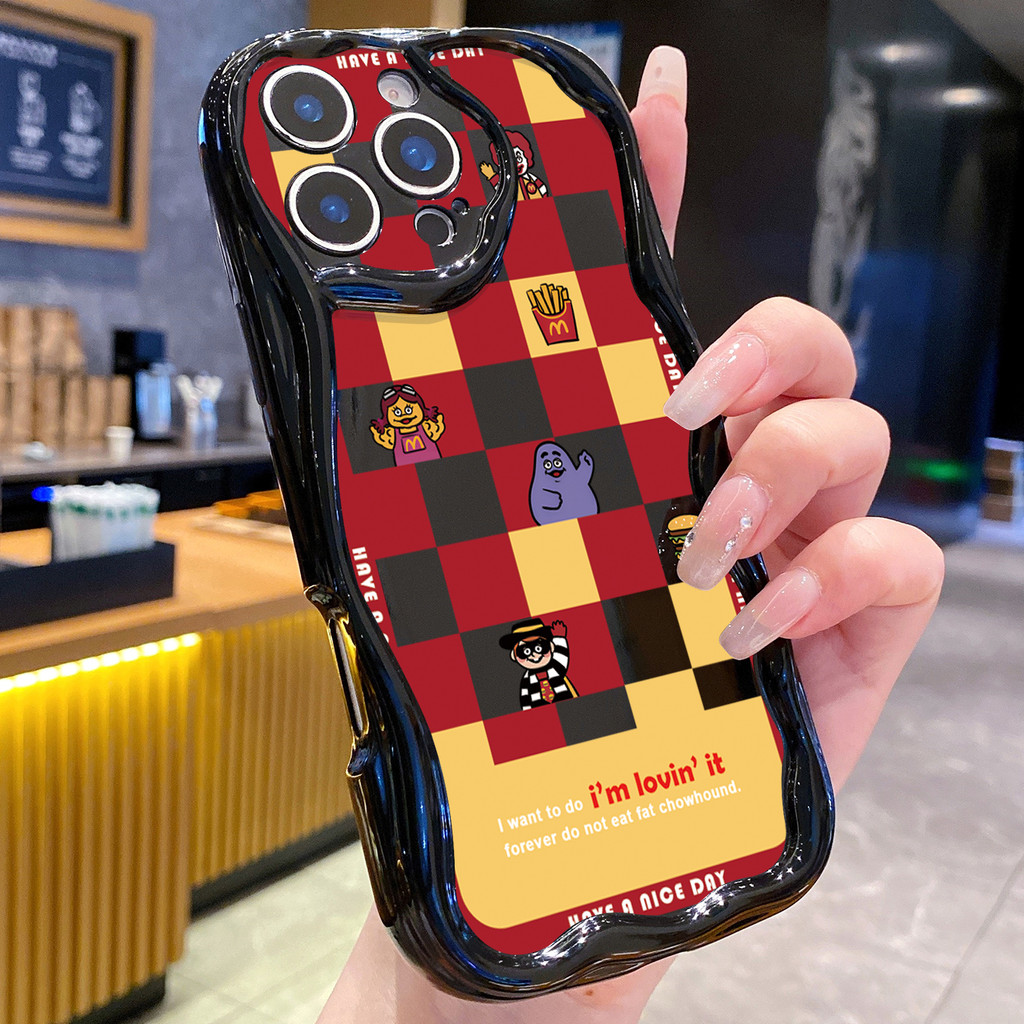 Compatível Com iPhone 17 16 15 14 Pro Max 13 12 11 XR Xadrez Big Mac Get Rich Case Capa Onda Interna