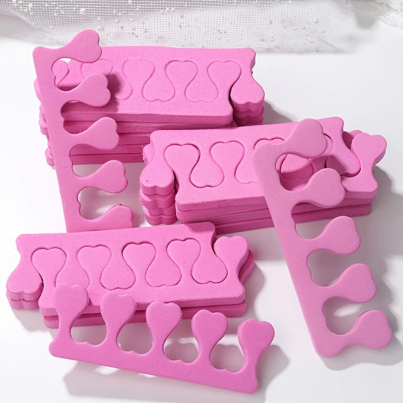 50 Peças Separador De Dedo E Do Pé Rosa , Aplicação De Esmalte Flor Anticolisão , Especial Para Salões De Beleza , Ferra
