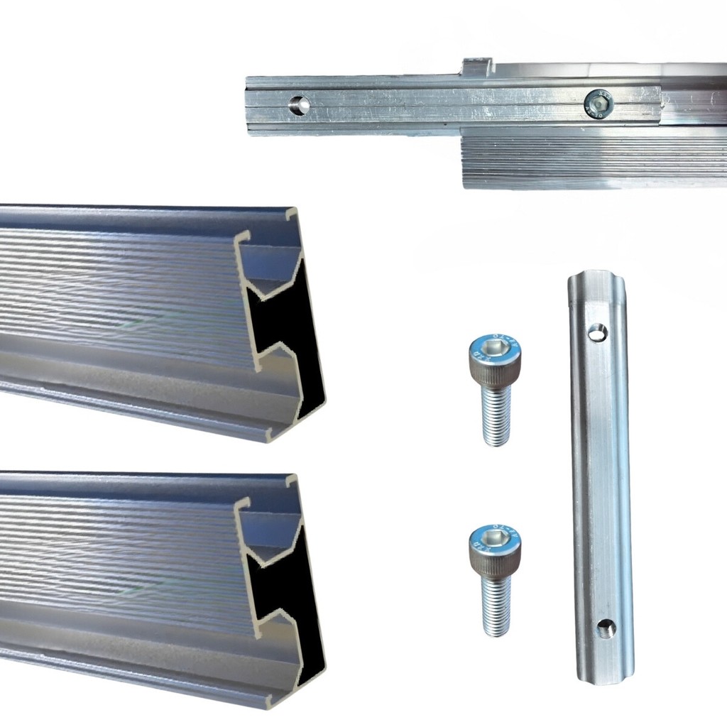 Perfil Barra Trilho Linha C Estrutura Suporte Fixador Placa Painel Solar Alumínio 1,20 Metros | Perfil Master | Kit 04