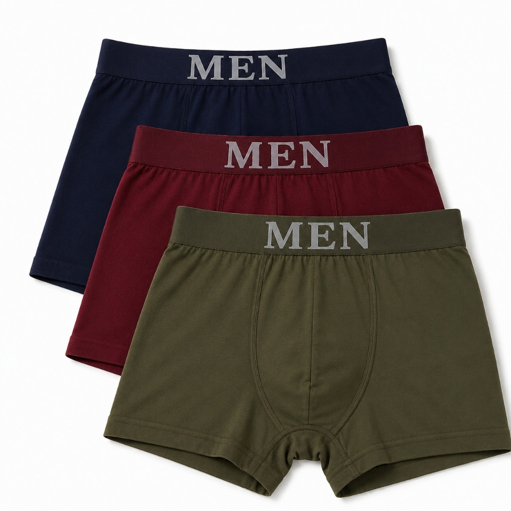 Kit 3 Cuecas Boxer masculinas, cuecas boxer com toque macio, cueca confortável, kit com 3 cuecas.