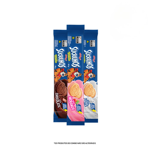 Combo Biscoito Recheado Sucrilhos Sabores Sortidos 3 unid
