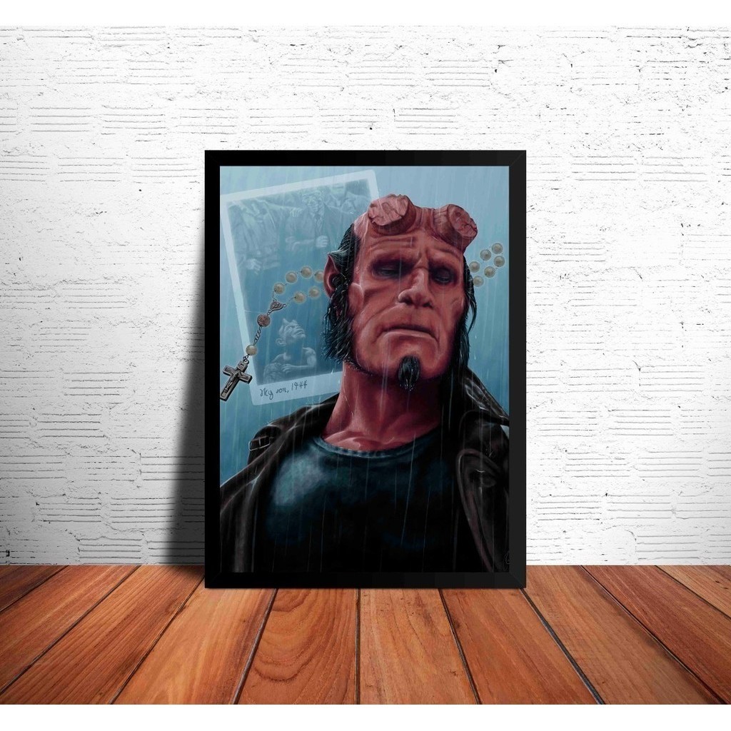 Quadro Decorativo Hellboy Gillermo Del Toro Fanarte Decoração da Casa Quarto