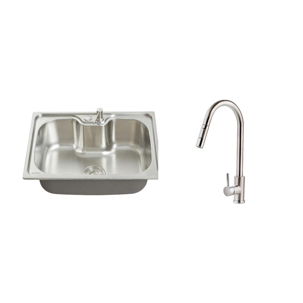 Kit Cuba Gourmet Borari com Torneira Misturador Monocomando Iriri Pingoo.casa - Prata