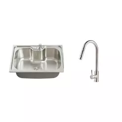 Kit Cuba Gourmet Borari com Torneira Misturador Monocomando Iriri Pingoo.casa - Prata