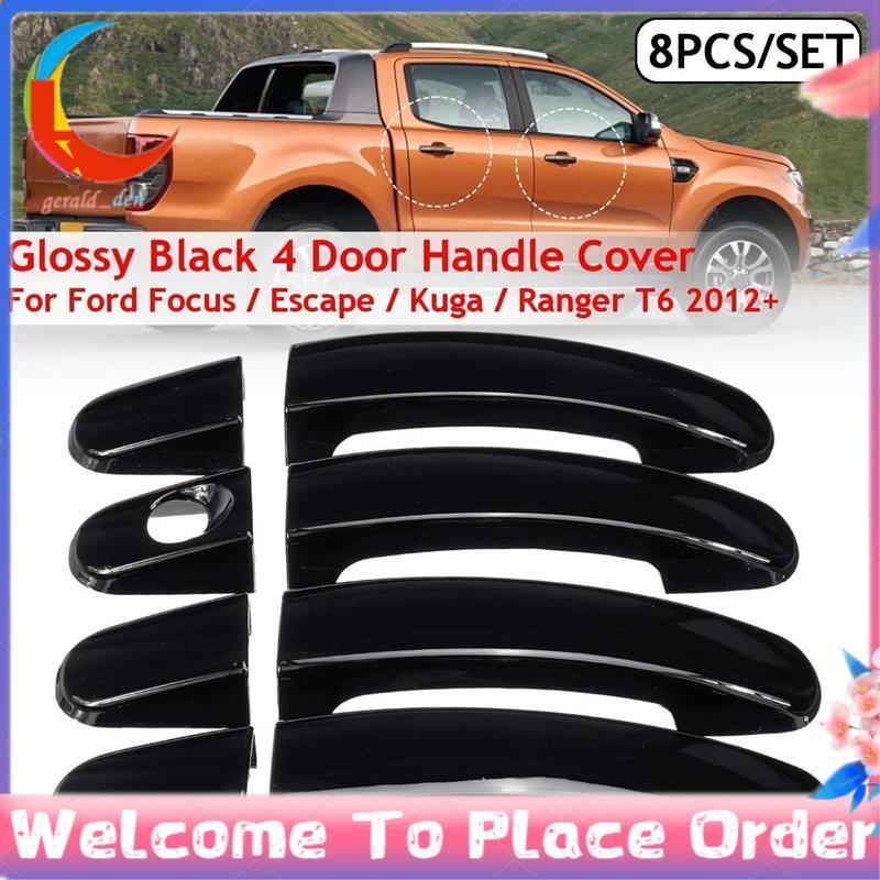 8 Pçs/SET Carro ABS Preto Brilhante 4 Capas De Maçaneta De Porta Para Focus Escape Ranger 2013 2014 2015 2016 2017 2018