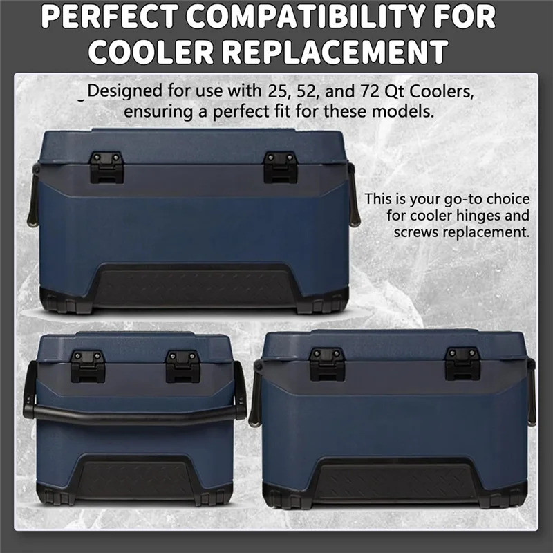 ABKO-2 Pack Dobradiças para Refrigerador Igloo 25, 52, 72-Quart BMX com Parafusos, Peças de Reposição.