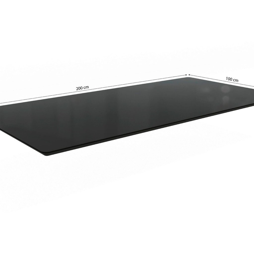 Tampo para Mesa de Jantar 2000x1000 de Madeira com Vidro Preto Fosco