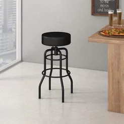 Banqueta de Aço Giratória Paris Preto Preto