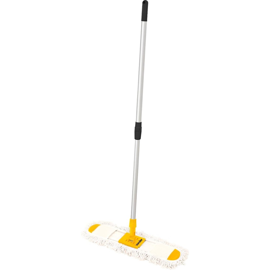 Imagem Rodo de Algodão Plano RAV 600 Tira Pó Esfregão Mop Absorvente Cabo Extensível Vonder Profissional
