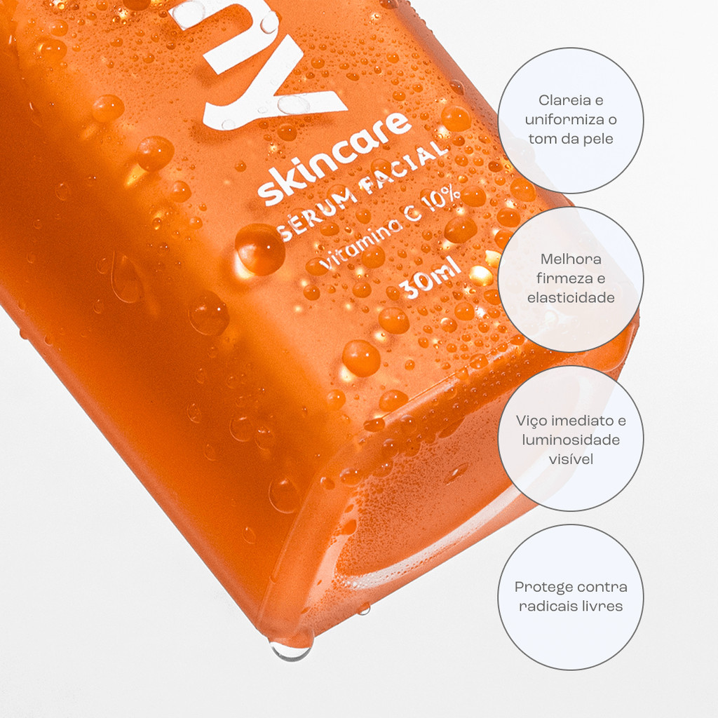 Creamy Sérum Vitamina C 10% 30ml Facial Uniformizador Iluminador de Pele Tratamento Antioxidante