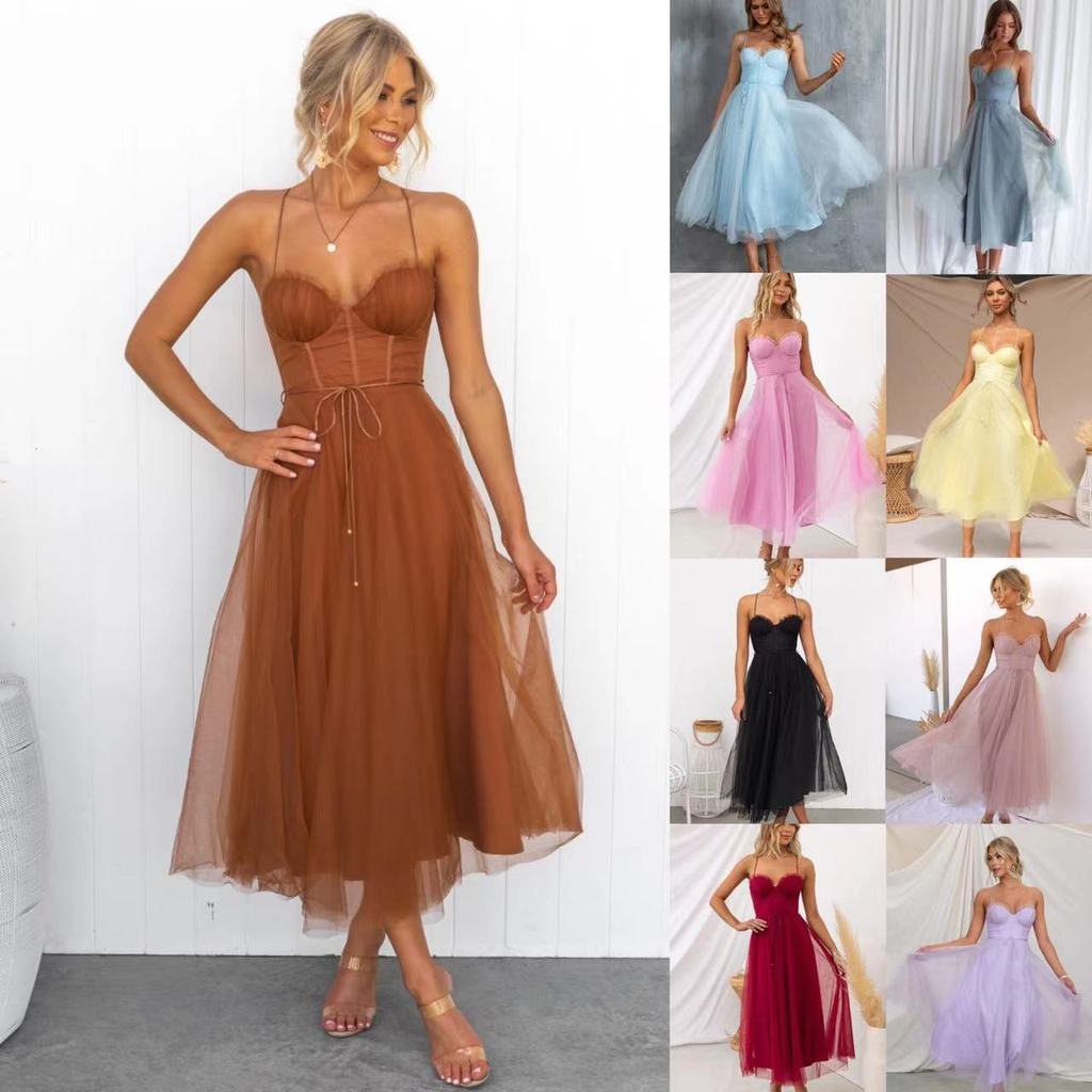 Vestido De Noite Sexy Com Suspensório Em Malha