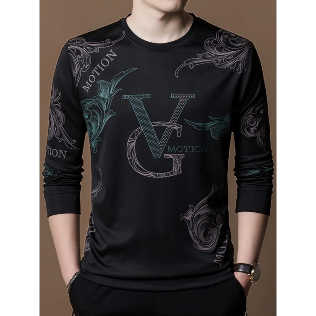 Casual juventude primavera outono novo estilo de manga comprida camiseta masculina fina moletom camiseta juventude de me