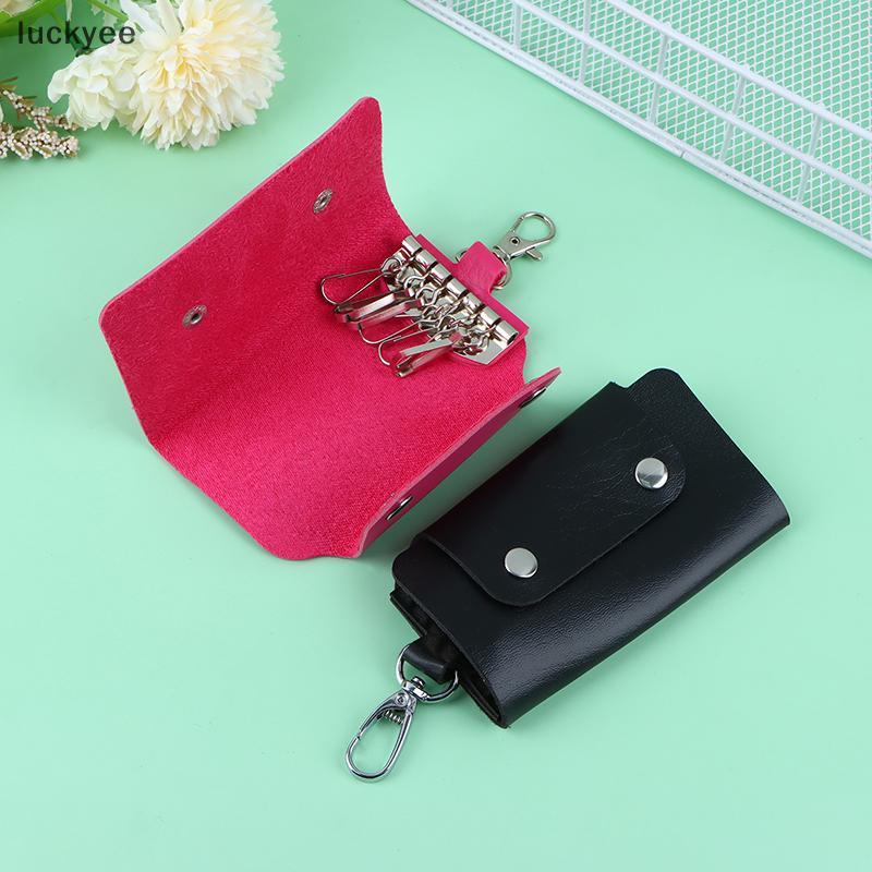 luckyeo 1Pc Portátil Couro Do Plutônio Governanta Titular Chave Carro Saco Caso Unisex Carteira Capa Simples Cor Sólida 