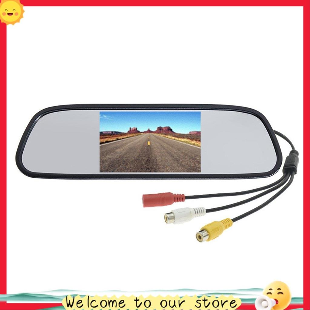Monitor De Estacionamento De Vídeo Para Carro 4.3 Polegadas TFT LCD Espelho Retrovisor Imagem Reversa 12v-24v