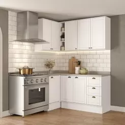 Armário de Cozinha Completa com Balcão Milla Bee Fit Carraro Branco