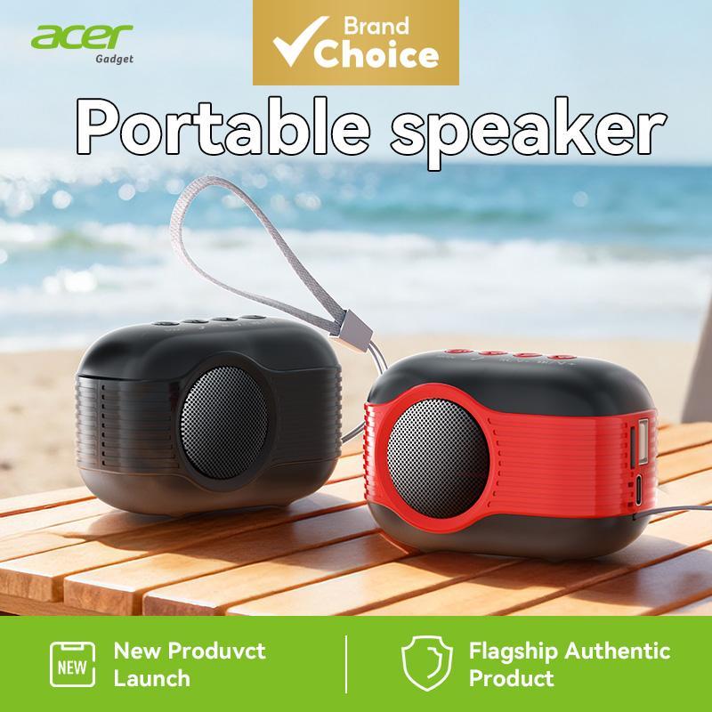 Caixa de Som Bluetooth Mini Acer OSK268 com Relógio Despertador, Graves 5W, Luz RGB e Rádio FM
