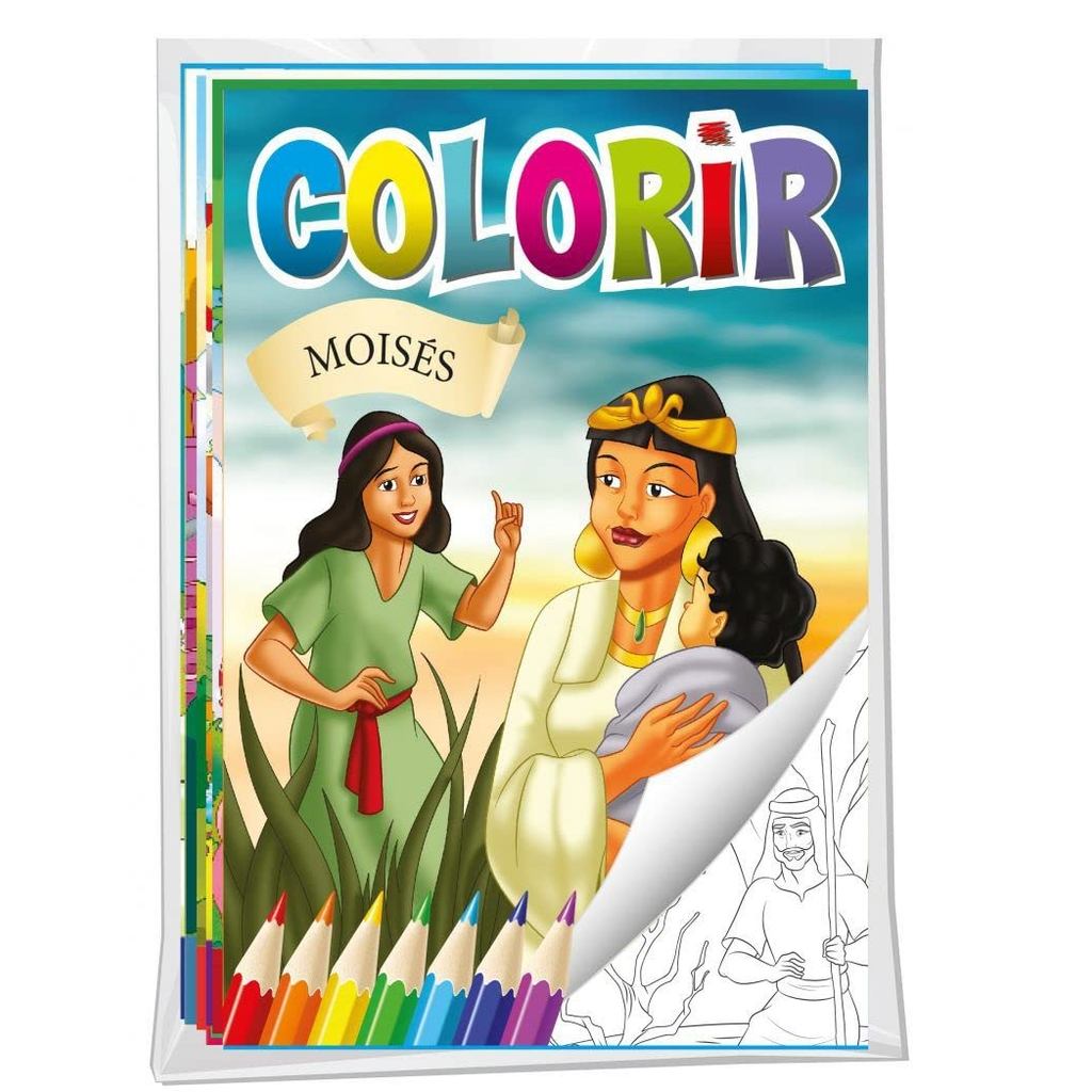 Solapa Média de Colorir | Bíblia | Pacote com 08 livros diferentes