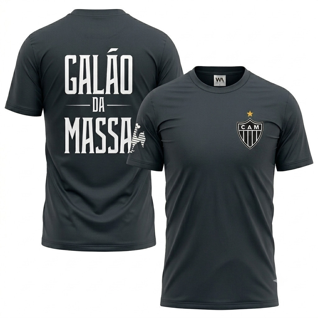 Camisa de Time Mineiro Atletico Confortável Camiseta Galo da Massa Torcedor Organizado Futebol Galo Doido