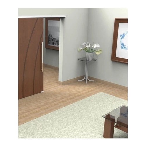 Kit Porta de Correr até 90cm Branco Roldana Concava 4 Rodas com Acabamentos