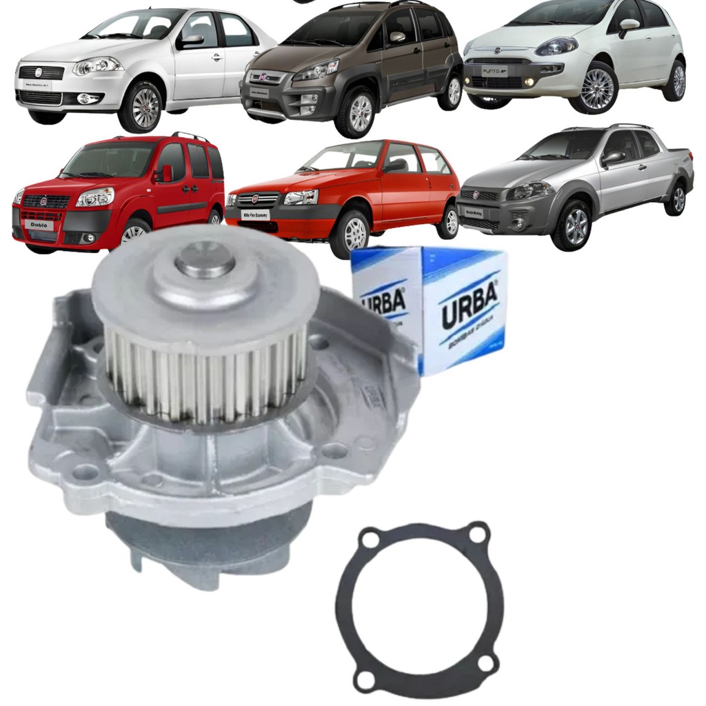 Bomba Água Motor para Fiat Fire Palio / Uno / Siena / Doblo Strada -  1.0 1.3 1.4 8v 16v (Urba UB0766) em Oferta na Shopee