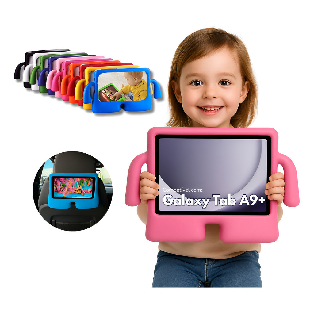 Capa Infantil com Bracinhos + Película Tab A9+ Plus X210 11 Polegadas