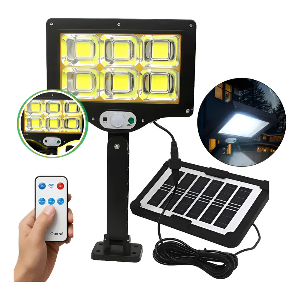 Refletor Solar 300w Led Externo Com Sensor De Presença LKY0045