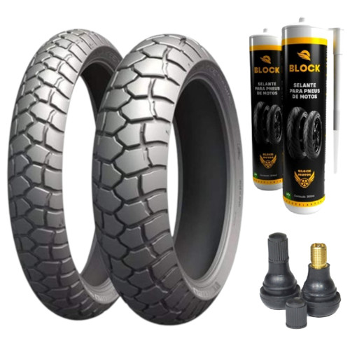Par Pneu Tiger 800 Xr Dl 1000 V-Strom 110/80r19 + 150/70r17 Anakee Adventure Michelin + Bico Tr412 + Selante