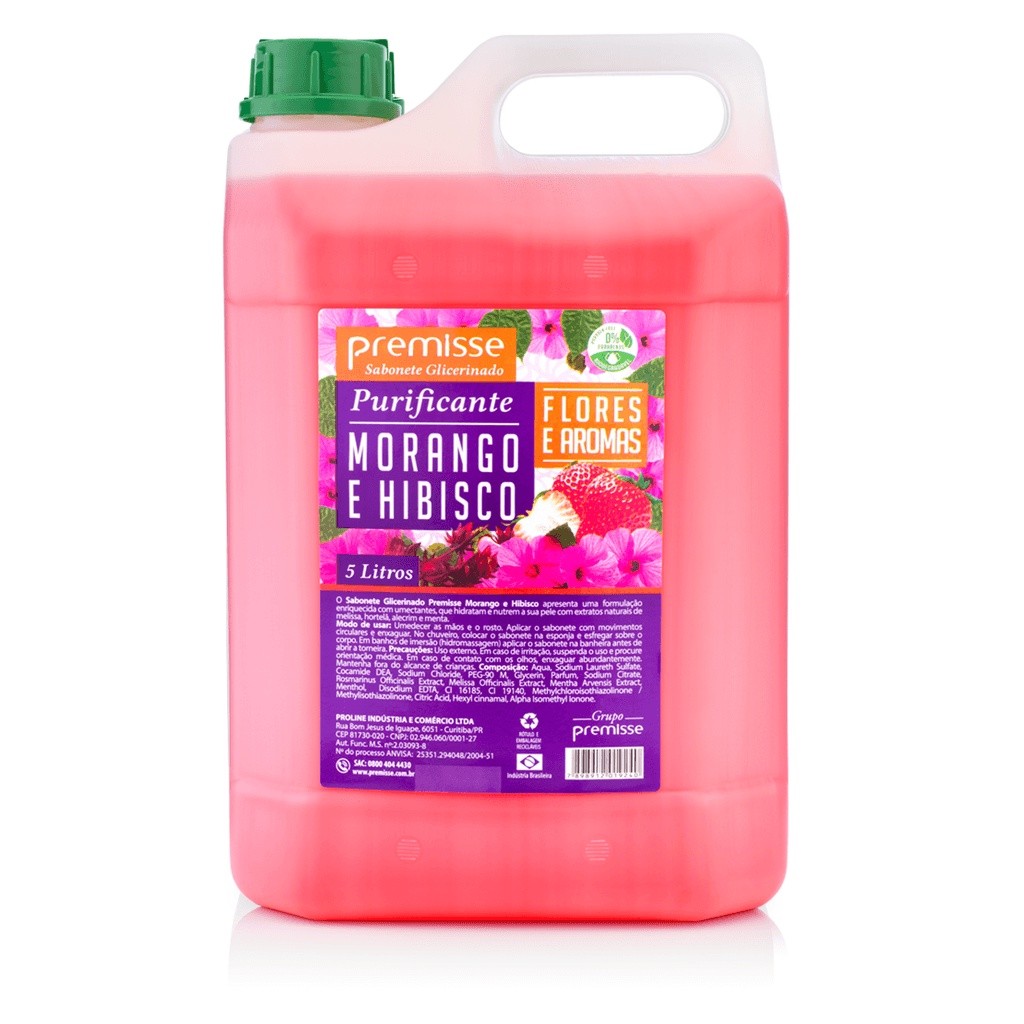 Sabonete Líquido Morango e Hibisco 5L Premisse em Oferta na Shopee