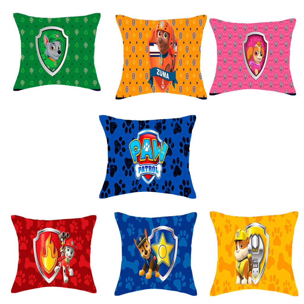 Capa de almofada para decoração de quarto infantil Patrulha Canina