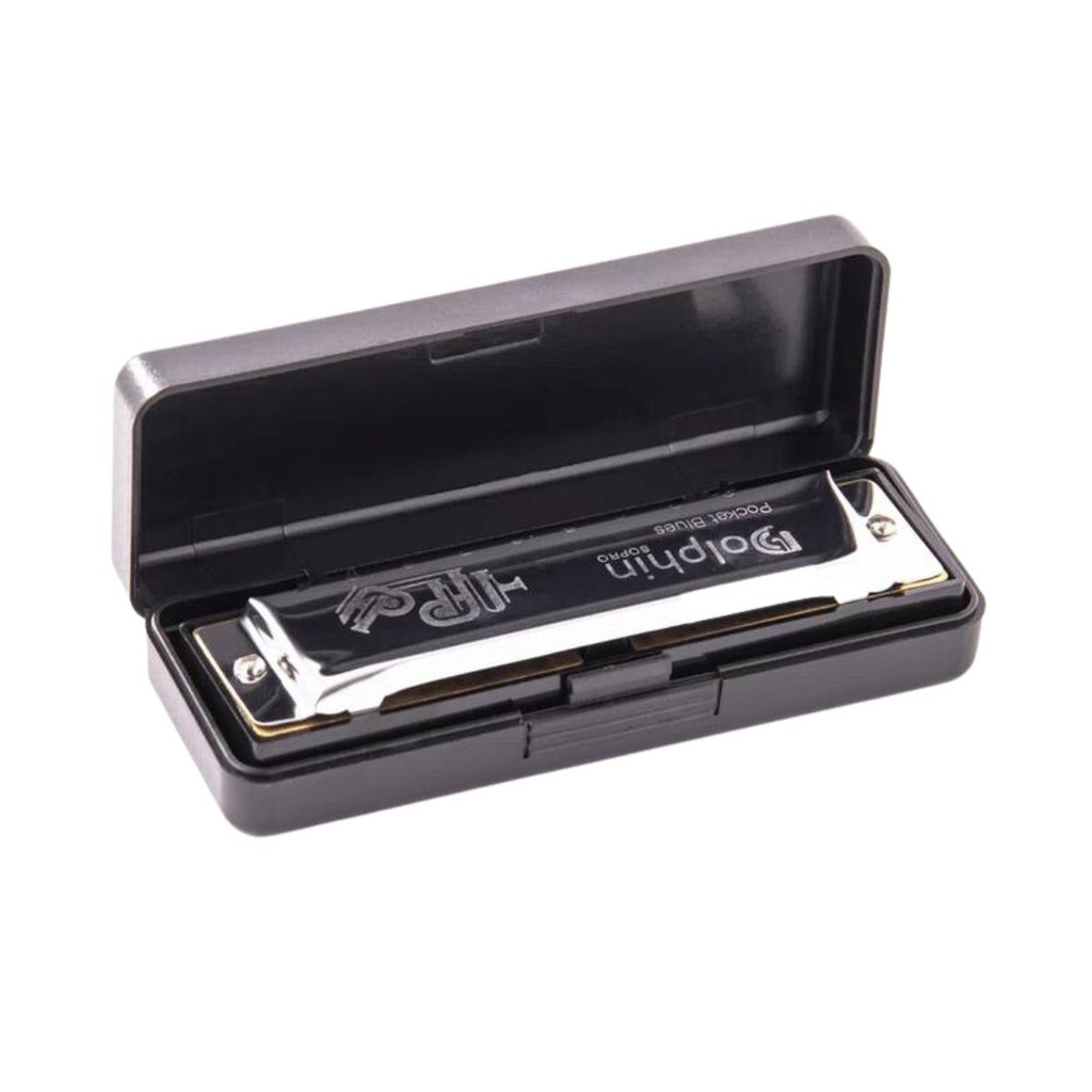 Gaita de Boca Profissional Pocket Blues Do (C) Dolphin 20 Vozes