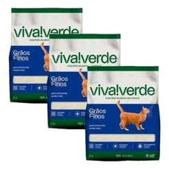 Kit 3 Areia Higiênica Para Gatos Grãos Finos Viva Verde 4kg