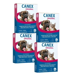 4 Canex Original P/ Cães Gatos Vermífugo 16 Comp. Dose Única