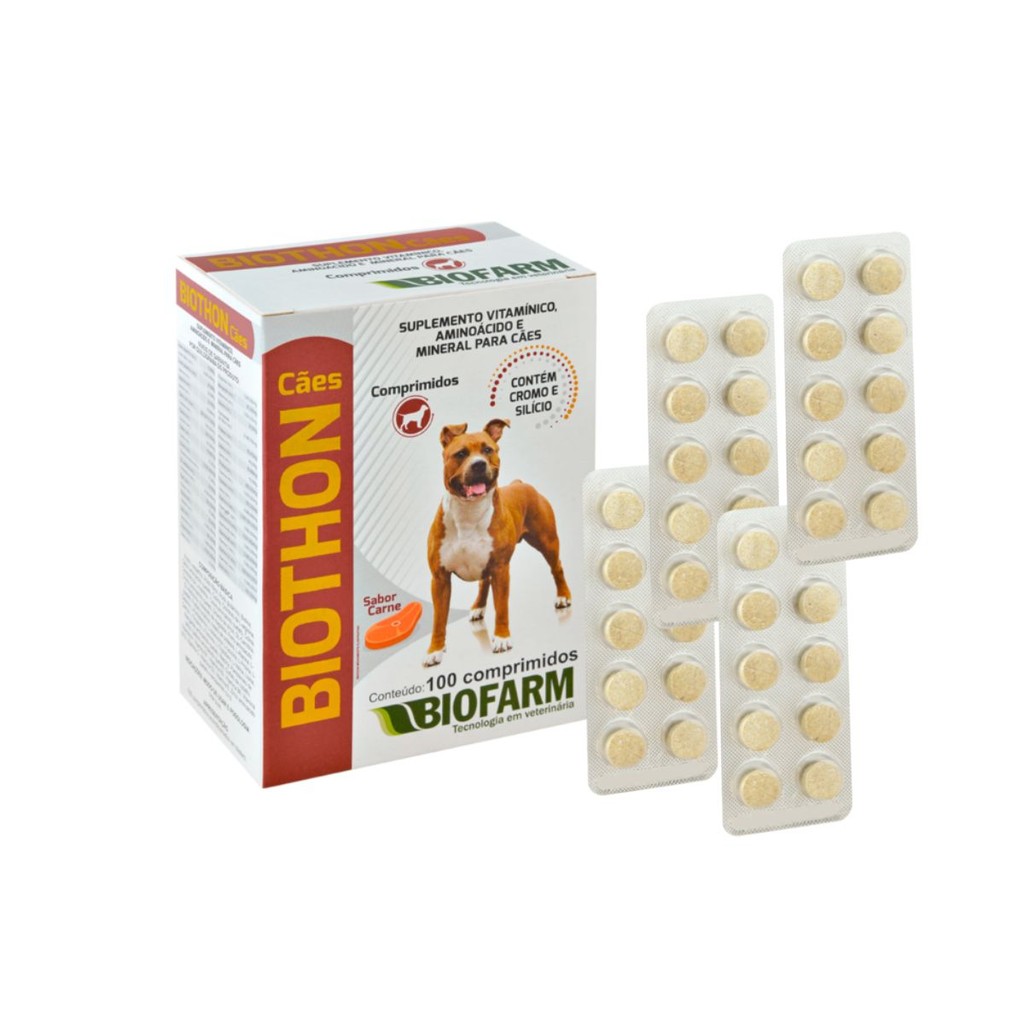 04 Biothon Suplemento Cães Cartela 40 Comprimidos - Biofarm