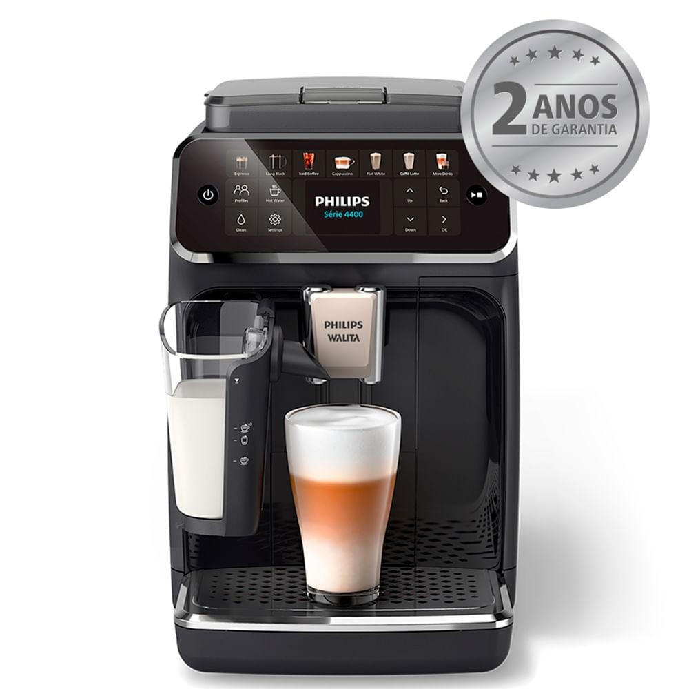 Cafeteira Espresso Superautomática LatteGo Série 4400 Philips Walita Preta com 12 Tipos de Bebidas - EP4441 em Oferta na Shopee