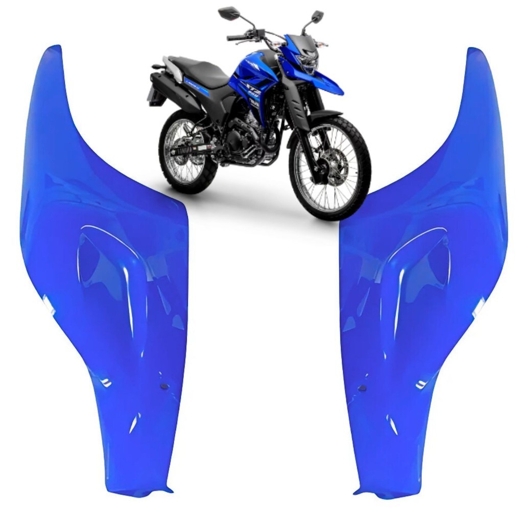 PAR CARENAGEM CAPA DE TANQUE XTZ LANDER 250 2020-2024 AZUL PARAMOTOS YAMAHA