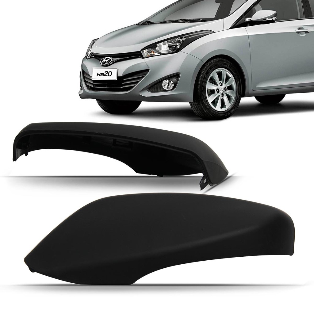 Capa Retrovisor Hb20 2012 2013 2014 2015 2016 2017 2018 Preto Texturizado Com Seta em Oferta na Shopee