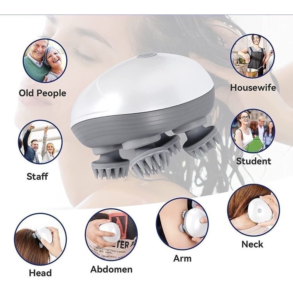 Massageador elétrico portátil pequeno de cabeça, ombro e pescoço