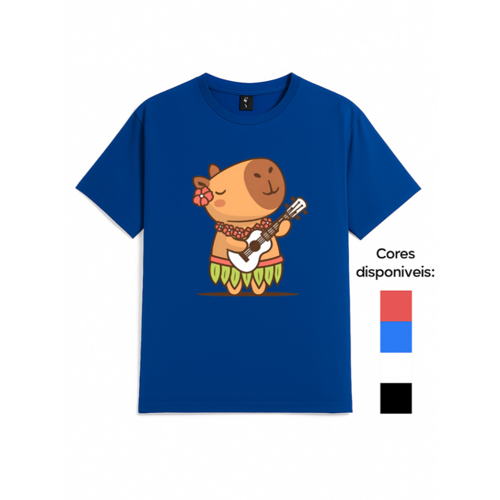 Camiseta Capivara Infantil e Adulto Personalizada T Shirt Camiseta Branca Juvenil Menino Camiseta Estilosa