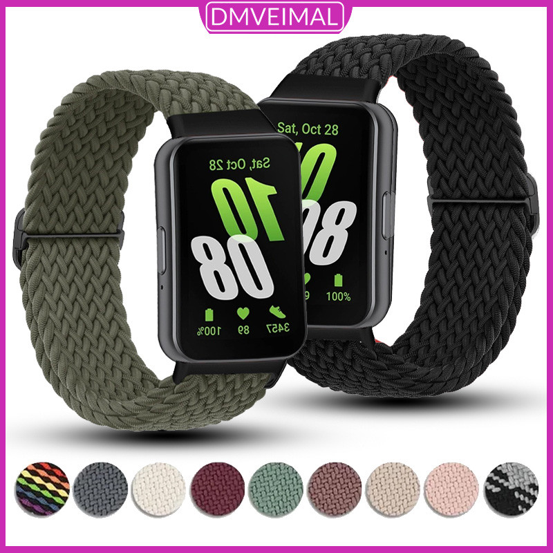 Pulseira De Nailon Trançada Elástico Para Relógio Smartwatch Samsung Galaxy Fit 3 Banda Nylon