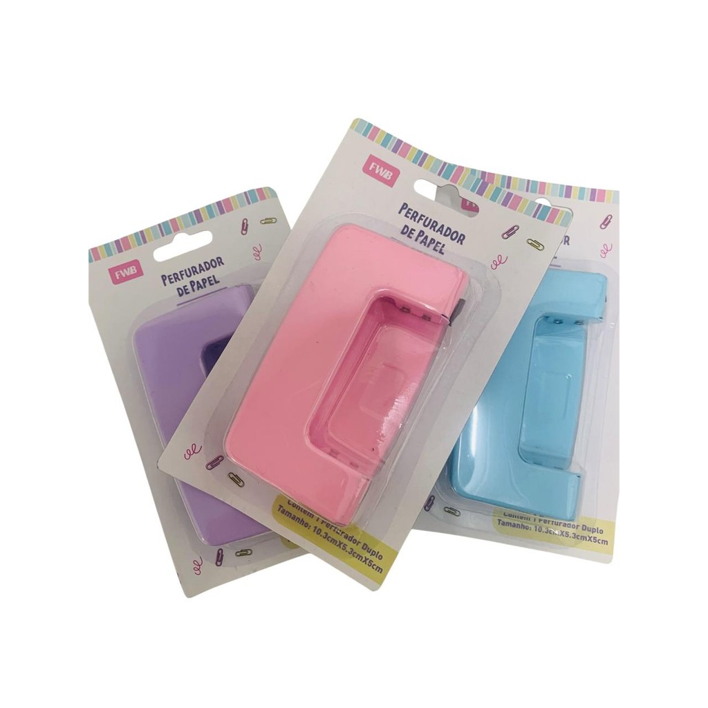 Perfurador Furador de Papel Com 2 Furos em Metal – Compacto e Durável