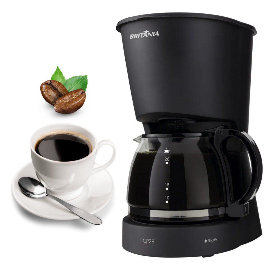 Cafeteira Elétrica Cp28 28 Xícaras de Café Britânia Preta 110v