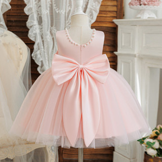 WFRV Bebê Menina 0-3 Festa De Aniversário Elegante Vestido De Princesa Grande Arco Talão Flor De Casamento Doce Linda Fo em Oferta na Shopee