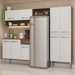 Armário de Cozinha Completa 229cm Rustic/Branco Emilly Madesa 017