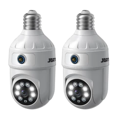 Kit 2 Câmera de Segurança IP Wi-fi Branco Full HD com Lente Dupla e Visão Noturna - com App ICSEE